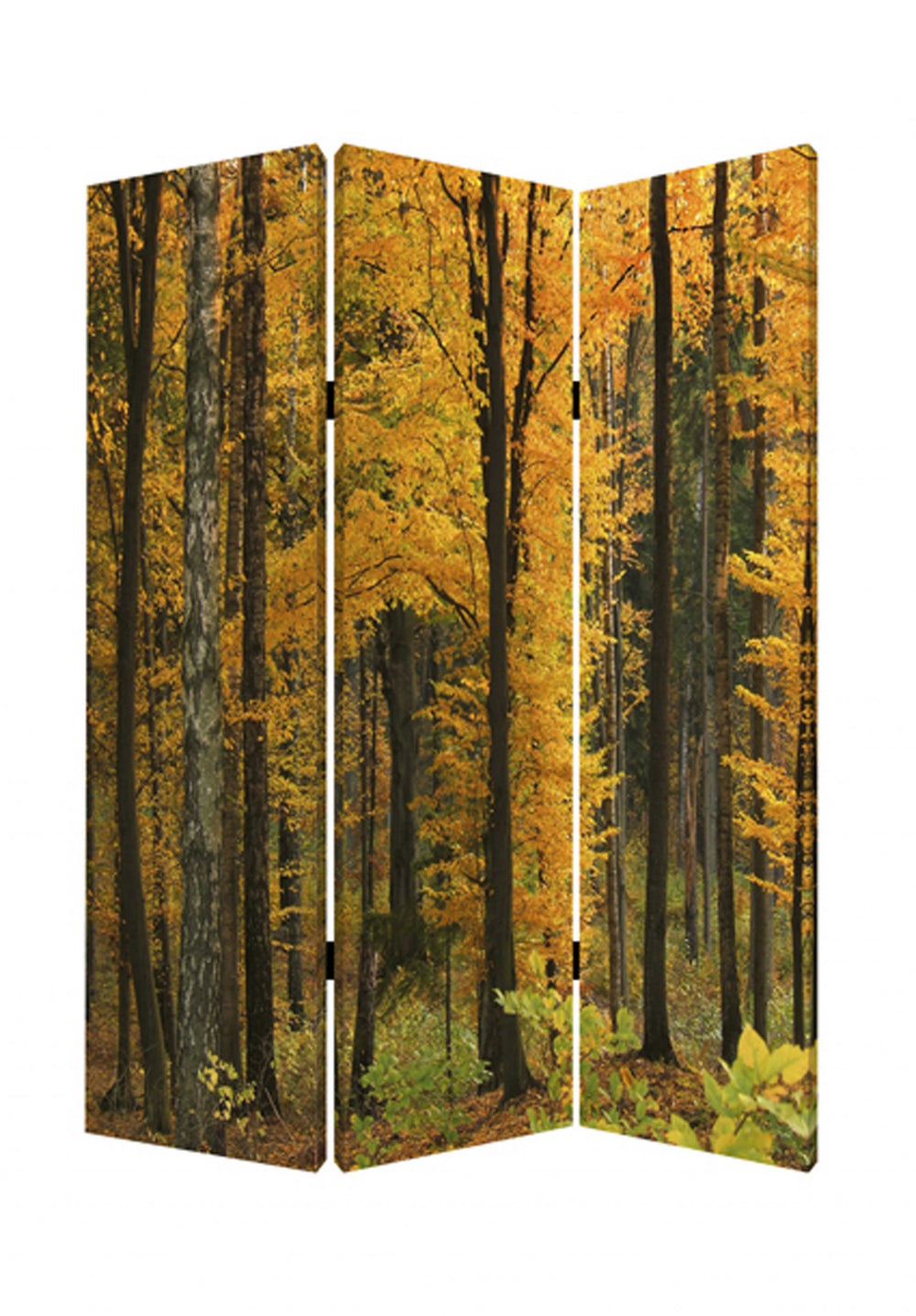Homeroots 48 X 72 Multi Color Wood Canvas Autumn Journey  Screen  Cotton Canvas 274856