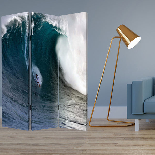 Homeroots 48 X 72 Multi Color Wood Canvas Wave  Screen  Cotton Canvas 274862