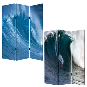 Homeroots 48 X 72 Multi Color Wood Canvas Wave  Screen  Cotton Canvas 274862