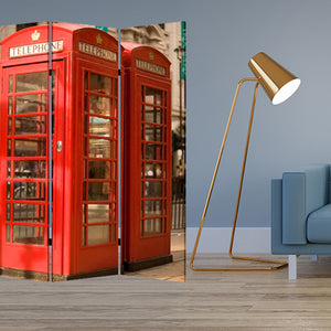 Homeroots 48" X 72" Multi Color Wood Canvas London  Screen  Cotton Canvas 274865