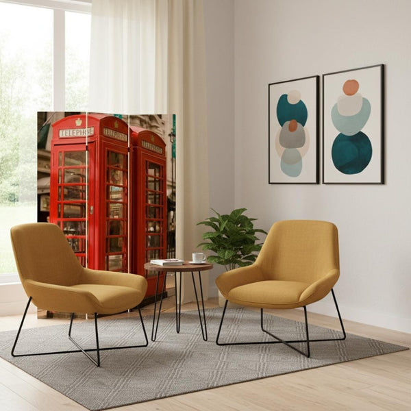 HomeRoots 48" Multi-Color Wood Canvas Screen: Stylish 3-Panel Room Divider with Artful Privacy & Versatility 274865
