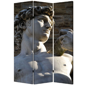 Homeroots 48" X 72" Multi Color Wood Canvas Rome  Screen  Cotton Canvas 274866