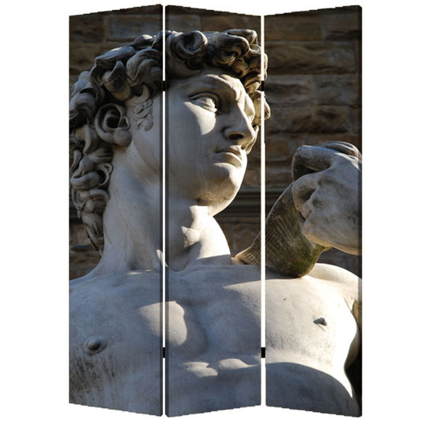 Homeroots 48" X 72" Multi Color Wood Canvas Rome  Screen  Cotton Canvas 274866