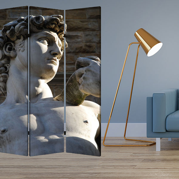 Homeroots 48" X 72" Multi Color Wood Canvas Rome  Screen  Cotton Canvas 274866