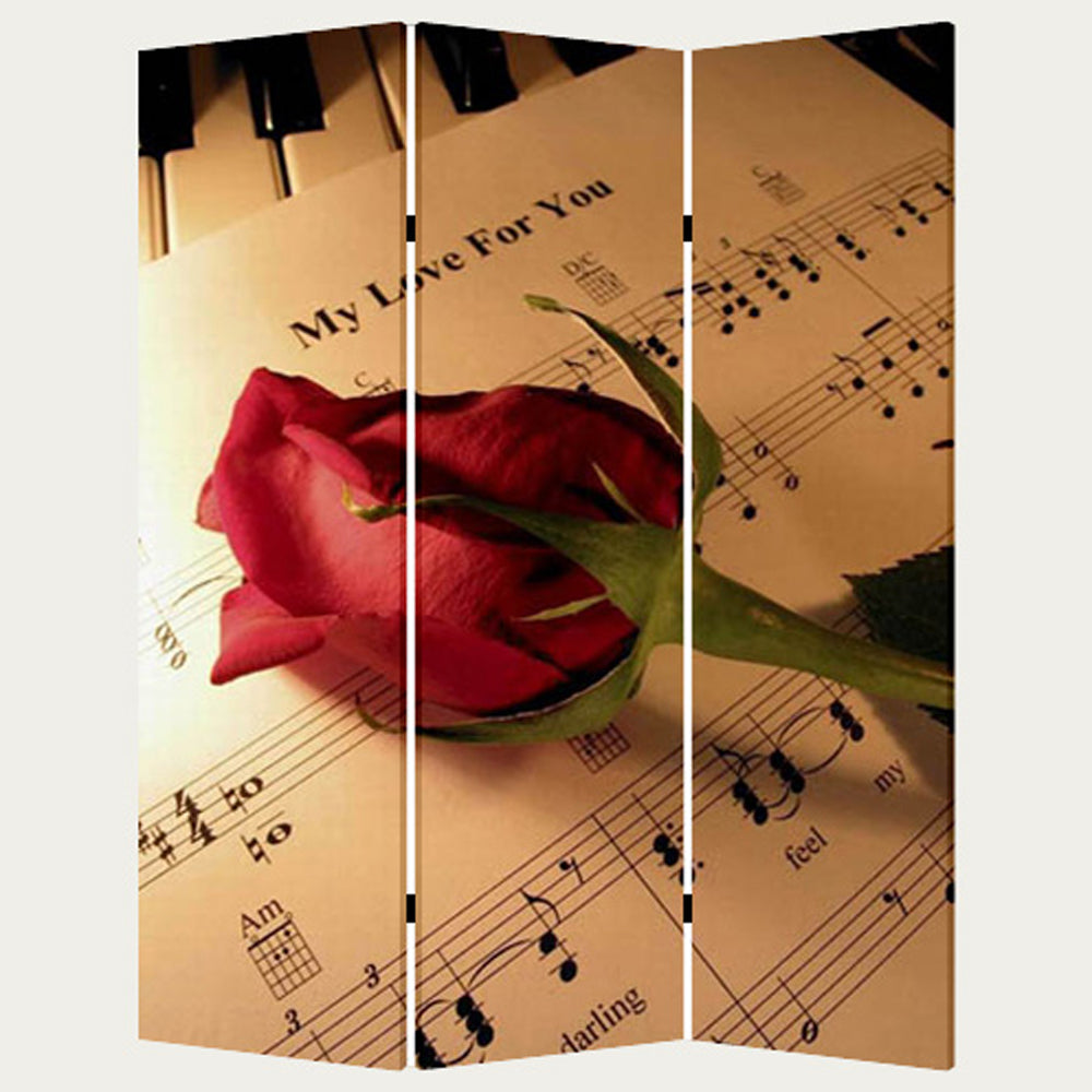 Homeroots 48 X 72 Multi Color Wood Canvas Music  Screen  Cotton Canvas 274867