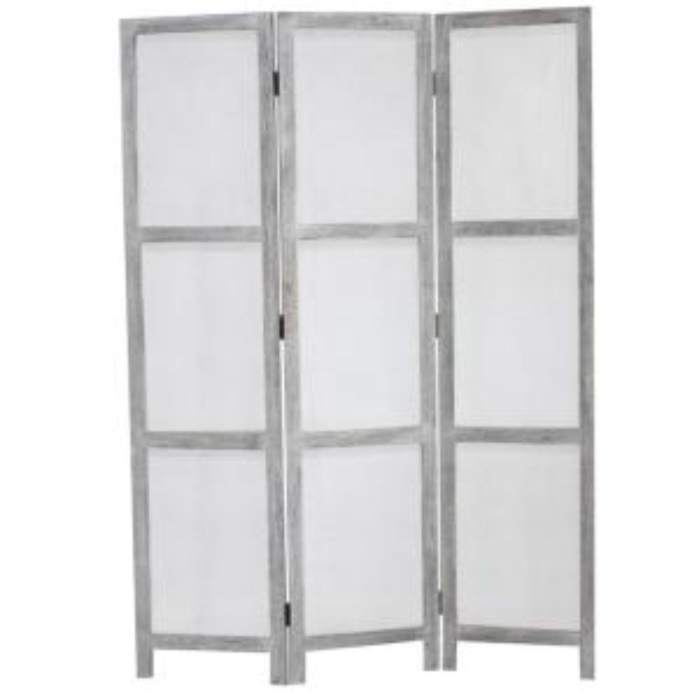 Homeroots 53" X 67" Gray Wood Breezer Mesh  Screen  Wood 274877