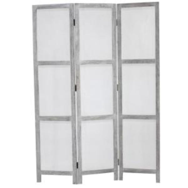 Homeroots 53" X 67" Gray Wood Breezer Mesh  Screen  Wood 274877