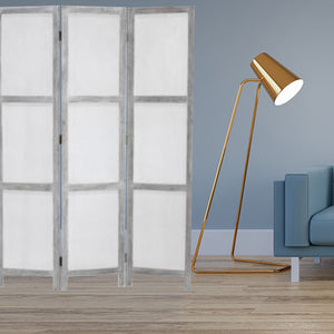 Homeroots 53" X 67" Gray Wood Breezer Mesh  Screen  Wood 274877