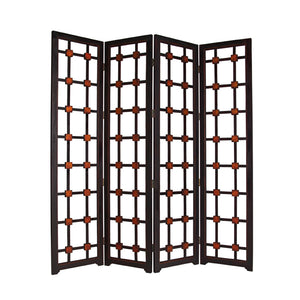 Homeroots 84" X 84" Brown Woood  Screen  Wood 274878