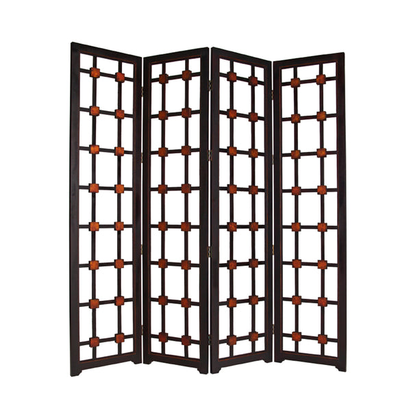 Homeroots 84" X 84" Brown Woood  Screen  Wood 274878
