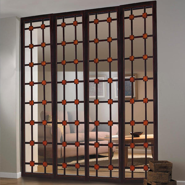 Homeroots 84" X 84" Brown Woood  Screen  Wood 274878