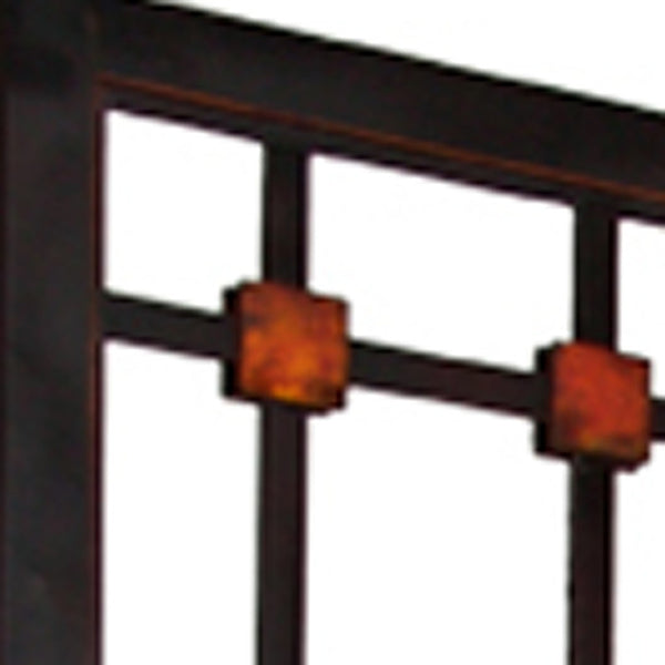 HomeRoots 84" Elegant Brown Wood Folding Room Divider with Modern Glass Panels for Stylish Privacy & Space Definition 274878