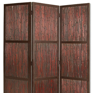 HomeRoots 60" Cherry Wood Folding Screen - Stylish Room Divider with Durable Bamboo Panels for Any Space 274880