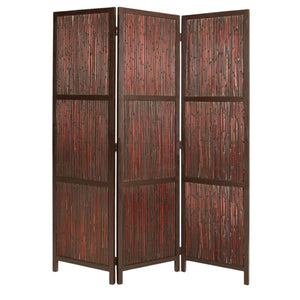 HomeRoots 60" Cherry Wood Folding Screen - Stylish Room Divider with Durable Bamboo Panels for Any Space 274880