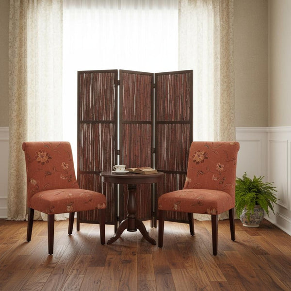 HomeRoots 60" Cherry Wood Folding Screen - Stylish Room Divider with Durable Bamboo Panels for Any Space 274880