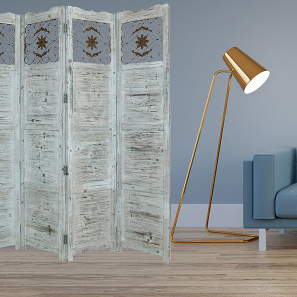 Homeroots 76" X 84" Blue Wood Screen Blue Wood 274887