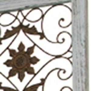 HomeRoots 76" Four-Panel Wood Screen - Handcrafted Room Divider with Vintage Charm for Any Interior Style Blue 274887
