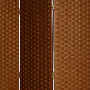 HomeRoots 54" X 72" Rustic Wood 3-Panel Screen - Handcrafted Privacy Divider for Elegant Room Accents Dark Brown 274891