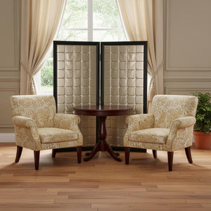 HomeRoots 59" Elegant Gold Fabric Room Screen with Black Wood Frame - Stylish Privacy Divider & Accent Piece 274894