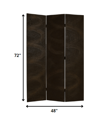 Homeroots 48" X 72" Black Wood Canvas  Screen  Cotton Canvas 274898