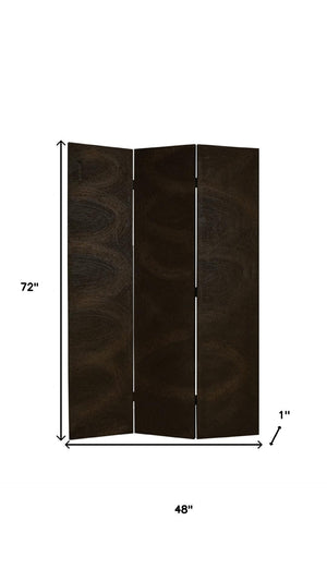 HomeRoots 48" Black Wood Canvas Screen - Elegant 4-Panel Room Divider with Gold Accents for Stylish Spaces 274898