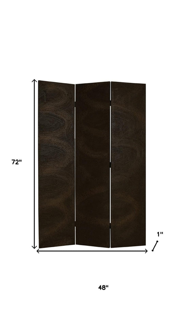 HomeRoots 48" Black Wood Canvas Screen - Elegant 4-Panel Room Divider with Gold Accents for Stylish Spaces 274898
