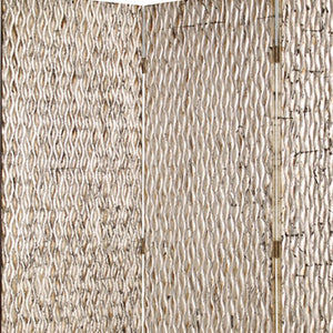 HomeRoots 63" Three-Panel Folding Screen - Vintage Charm Meets Modern Style for Elegant Room Division & Privacy Silver 274900