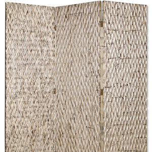 HomeRoots 63" Three-Panel Folding Screen - Vintage Charm Meets Modern Style for Elegant Room Division & Privacy Silver 274900
