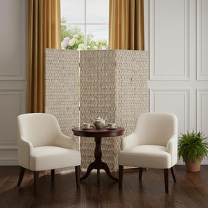 HomeRoots 63" Three-Panel Folding Screen - Vintage Charm Meets Modern Style for Elegant Room Division & Privacy Silver 274900