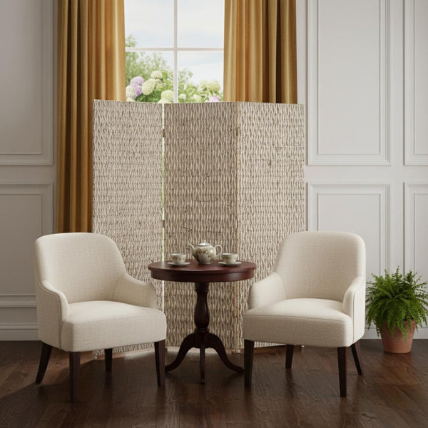 HomeRoots 63" Three-Panel Folding Screen - Vintage Charm Meets Modern Style for Elegant Room Division & Privacy Silver 274900
