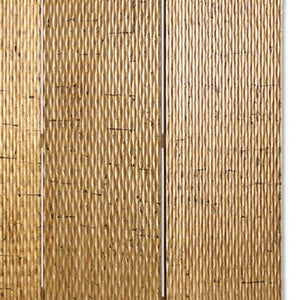 HomeRoots 63" Three-Panel Folding Screen - Vintage Charm Meets Modern Style for Elegant Room Division & Privacy Gold 274902
