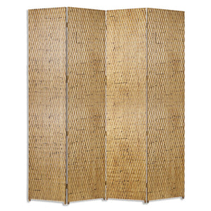 Homeroots 84" X 84" Gold Wood  Screen Gold Wood 274903