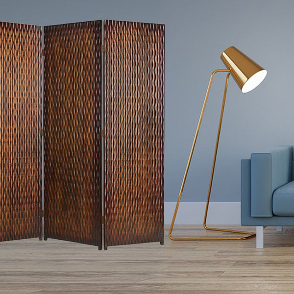 HomeRoots 1" Three-Panel Vintage Wood Screen - Rustic Brown Room Divider for Style, Privacy & Versatile Spaces 274904