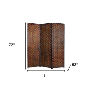 HomeRoots 1" Three-Panel Vintage Wood Screen - Rustic Brown Room Divider for Style, Privacy & Versatile Spaces 274904