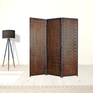 HomeRoots 1" Three-Panel Vintage Wood Screen - Rustic Brown Room Divider for Style, Privacy & Versatile Spaces 274904