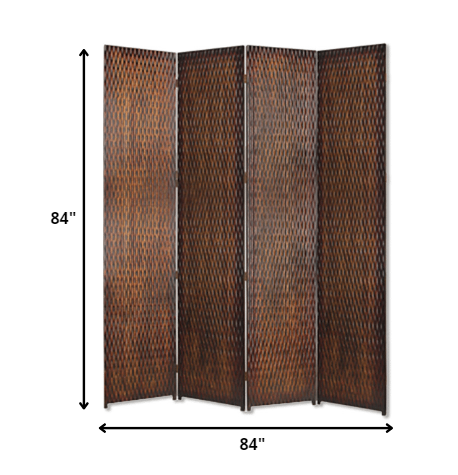 Homeroots 84" X 84" Brown Wood  Screen Brown Wood 274905