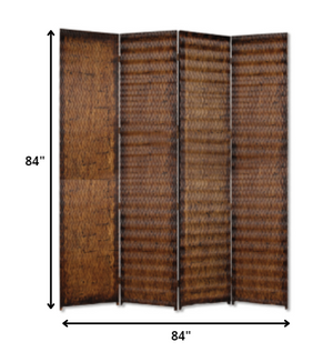 Homeroots 84" X 84" Brown Wood  Screen  Wood 274907