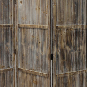 Homeroots 1" X 63" X 72" Brown 3 Panel Solid Wood Fortress  Screen  Wood 274909