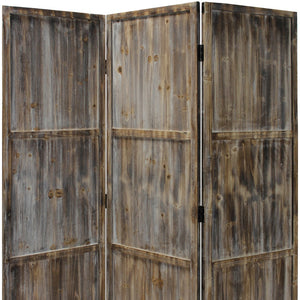 Homeroots 1" X 63" X 72" Brown 3 Panel Solid Wood Fortress  Screen  Wood 274909
