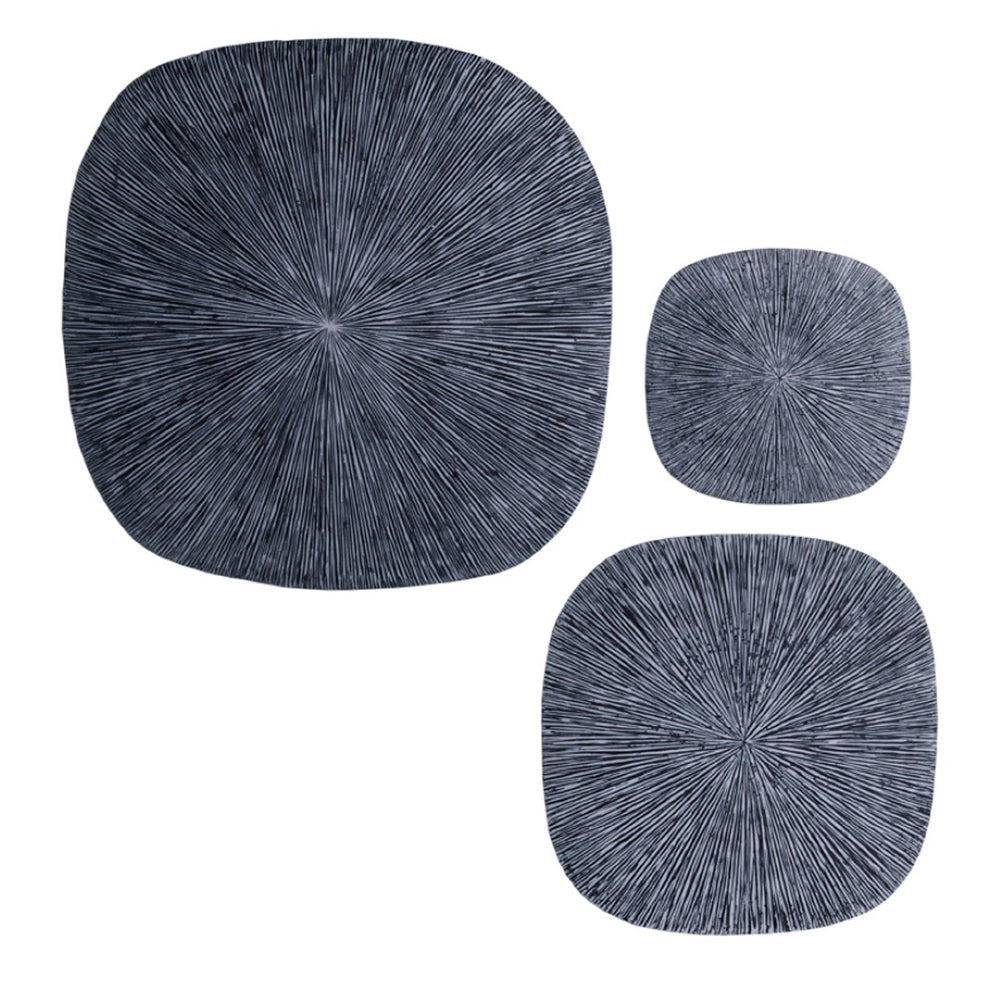 HomeRoots 29" Square Wall Decor - Striking Gray Sandstone with Ribbed Texture for Modern Interior Design 274919