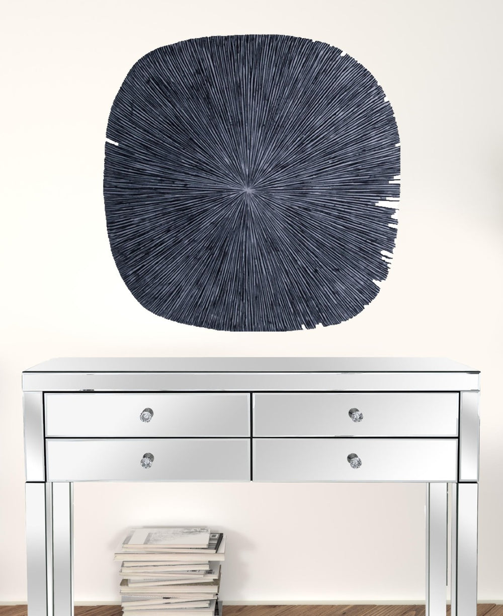 HomeRoots 29" Square Wall Decor - Striking Gray Sandstone with Ribbed Texture for Modern Interior Design 274919