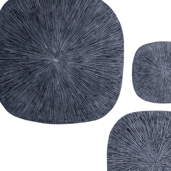HomeRoots 29" Square Wall Decor - Striking Gray Sandstone with Ribbed Texture for Modern Interior Design 274919