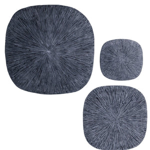 HomeRoots 29" Square Wall Decor - Striking Gray Sandstone with Ribbed Texture for Modern Interior Design 274919