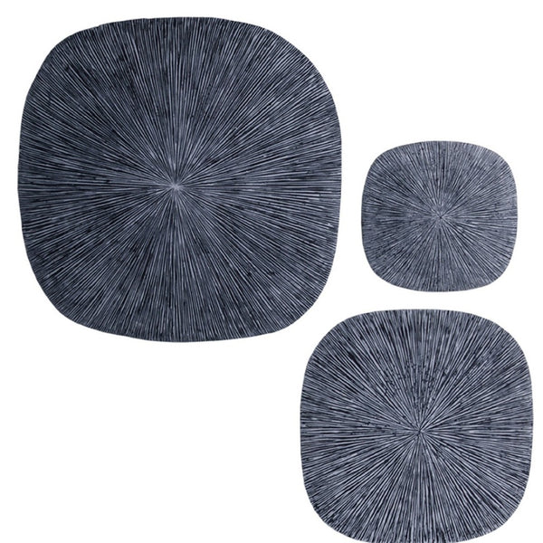 HomeRoots 29" Square Wall Decor - Striking Gray Sandstone with Ribbed Texture for Modern Interior Design 274919
