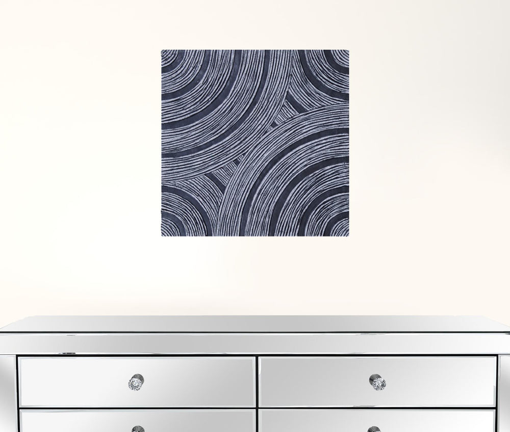 Homeroots 13" X 13" X 2" Gray Lined, Square - Wall Decor  Sandstone 274923