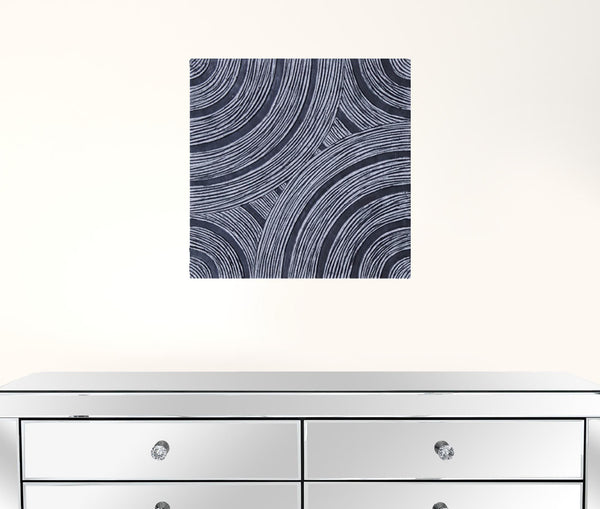 Homeroots 13" X 13" X 2" Gray Lined, Square - Wall Decor  Sandstone 274923