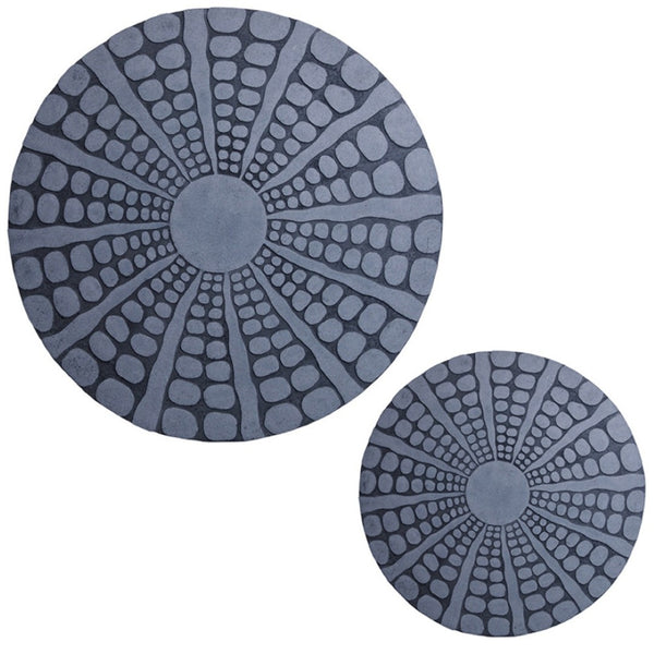 HomeRoots 19" Fine Polished Sandstone Wall Decor with Stardust Pebble Finish – Modern Spiral Accent Art Piece 274925