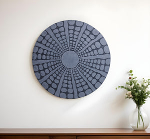 HomeRoots 28" Gray Sandstone Round Wall Decor - Modern Accent Piece for Living Room, Bedroom & Office Spaces 274926