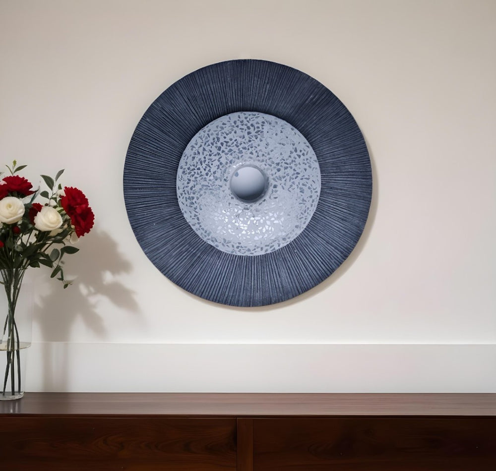 HomeRoots 20" Gray Sandstone Dimensional Sculpture - Modern Wall Decor for Minimalist and Industrial Spaces 274930