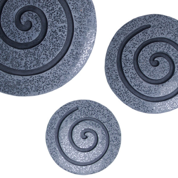 HomeRoots 14" Elegant Gray Round Spiral Wall Art – Modern Sandstone Design for Minimalist Home Decor & More 274931